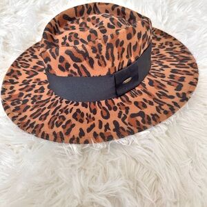 CC Boutique Animal Print Fedora with Black Band